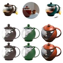6 Chaleiras de Vidro Com Infusor Filtro Inox Chá Café 750ml