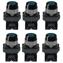 6 Chaves Seletora 90g 1na 22mm 2 Pos Preta De Metal