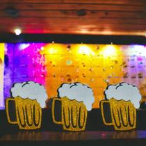 6 Chopp Eva Glitter Decoração Personalizado Festa De Boteco