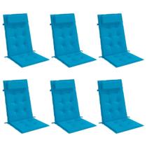 6 Cojines para Silla con Respaldo Alto vidaXL Tela Oxford Azul Claro 6 Cojines para Silla con Respaldo Alto vidaXL Tela Oxford Azul Claro
