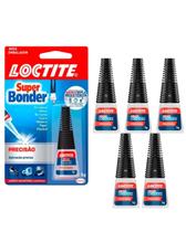 6 Colas Super Bonder Loctite Original Instantânea Multiuso 6 Colas Super Bonder Loctite Original Instantânea Multiuso