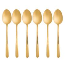 6 Colheres para Mesa Viena Dourado Aço Inox Wolff 6 Colheres para Mesa Viena Dourado Aço Inox Wolff