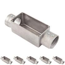 6 Condulete Tipo C Em Alumínio Sem Rosca Medida 2 1/2 Sieg Prateado