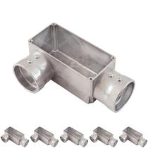 6 Condulete Tipo LR em Alumínio Sem Rosca Medida 2 1/2 Sieg