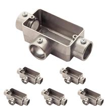 6 Condulete Tipo T 3/4 S/rosca S/placa em Alumínio Sieg