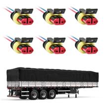6 Conector Chicote Lanterna LED Lateral Carreta 2 vias 6 Conector Chicote Lanterna LED Lateral Carreta 2 vias