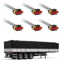 6 Conector Chicote Lanterna LED Lateral Carreta 5 vias