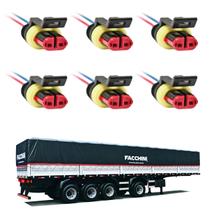 6 Conector Chicote Lanterna LED Lateral Facchini 2 vias