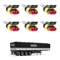6 Conector Chicote Lanterna LED Lateral Randon 2 vias