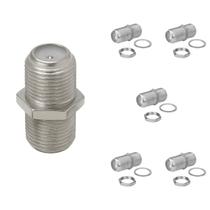 6 Conector Emenda F Fêmea Com Porca e Arruela Cabo Coaxial