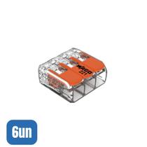 6 Conectores Automático 221-613 Até 6,0MM 3 Polos 41A - Wago 6 Conectores Automático 221-613 Até 6,0MM 3 Polos 41A - Wago