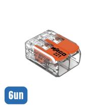 6 Conectores Automáticos Até 6,0MM 2 Polos 41A 221-612 - Wago 6 Conectores Automáticos Até 6,0MM 2 Polos 41A 221-612 - Wago