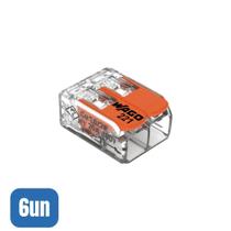 6 Conectores Emenda 2 Polos 221-412 - Wago