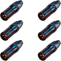 6 conectores neutrik xlr macho 3 polos preto/dourado nc3mxx-b 6 conectores neutrik xlr macho 3 polos preto/dourado nc3mxx-b