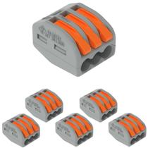 6 Conectores Wago Original C/ Alavanca 3 Entradas Até 4mm 6 Conectores Wago Original C/ Alavanca 3 Entradas Até 4mm