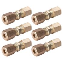 6 Conexão Pneumática União Emenda Aço Completa 12mm