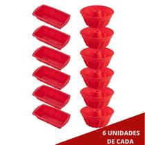 6 Conj Forma para Pães e Forma Espiral em Silicone Sortida