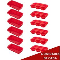 6 Conj Forma para Pães e Forma Espiral em Silicone Sortida