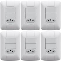 6 Conjunto 2 Interruptores Paralelo 6a + 1 Tomada 10a 250v