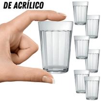6 Copo Acrilico Cachaca Shot Brigadeiro Dose Tequila Whisky Pequeno de Qualidade 50ml