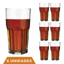 6 Copo Bristol Redondo Luxo Vidro Transparente 410ml Nadir