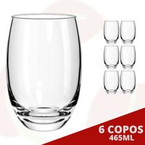 6 Copo de Vidro Aruba Redondo 465ML Suco Água Drinks Nadir