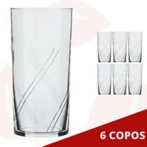 6 Copo de Vidro Brisa 300ML Nadir Transparente Suco Água