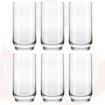 6 Copo de Vidro Lights 410ML Transparente Long Drink Suco
