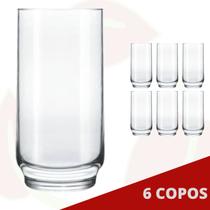 6 Copo de Vidro Lights Transparente 300ML Nadir Long Drink