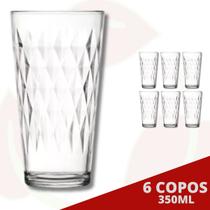 6 Copo de Vidro Vitrage Transparente 350ML Nadir Suco Água 6 Copo de Vidro Vitrage Transparente 350ML Nadir Suco Água