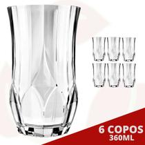 6 Copo Ópera Redondo Transparente 360ML Água Suco Drink Nadir 6 Copo Ópera Redondo Transparente 360ML Água Suco Drink Nadir