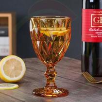 6 Copo Taça Diamond Ambar Metalizada 330ML Vinho Buffet 6 Copo Taça Diamond Ambar Metalizada 330ML Vinho Buffet