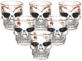 6 Copos Caveira Vidro Shot Dose Vodka Skull Tequila Bar 50ml 6 Copos Caveira Vidro Shot Dose Vodka Skull Tequila Bar 50ml