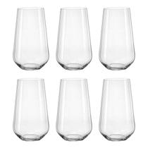 6 Copos De Cristal Long Drink 440 Ml Linha Sandra Bohemia - Bohemia Crystal