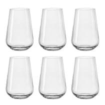 6 Copos De Cristal Vinho Branco 380 Ml Linha Sandra Bohemia