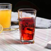 6 Copos de Vidro 320ML Cinza e Transparente Drink Suco - PRATICASA