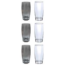 6 Copos de Vidro - Transparente Cinza - 370ML - Restaurante