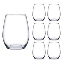 6 Copos De Vidro Transparente Redondo Amber Pasabahçe 440ml
