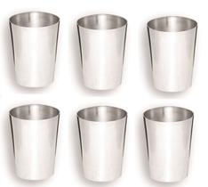 6 Copos em Alumínio Polido Cônico 300ml 6 Copos em Alumínio Polido Cônico 300ml