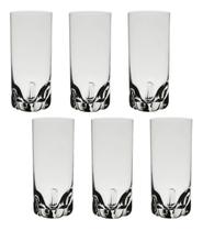6 Copos Longos De Cristal Para Água 300ml Trio Bohemia Cor I