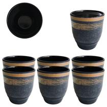 6 Copos Oriental 200ml Saquê Restauarante Japonês Melamina
