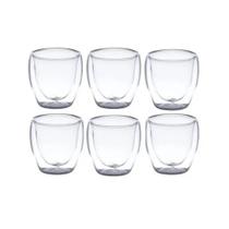 6 Copos P/ Café Dupla Parede Vidro Borossilicato 70ML R.6298 6 Copos P/ Café Dupla Parede Vidro Borossilicato 70ML R.6298