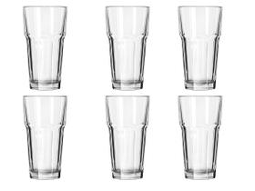 6 Copos para Água e Suco Alto Canelado Gibraltar LotusGlass 400ml