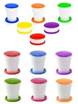 6 Copos Retrátil Sanfonado Animado Escolar Festas 150 ml