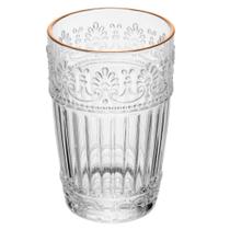 6 Copos Wolff Mauve com Fio de Ouro 350ml Cristal Ecológico 6 Copos Wolff Mauve com Fio de Ouro 350ml Cristal Ecológico
