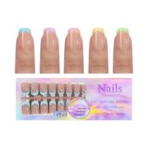 6 Cores 150 Peças Unhas Postiças De Acrílico Em Vários Tamanhos, Estilo Almond French, Removíveis E