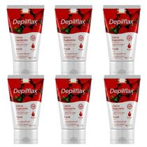 6 Creme Depilatorio Facial Depilflax Morango 50G
