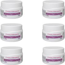 6 Creme Hidratante Alquimia Elastina Colágeno e Vitamina E Pote 250g