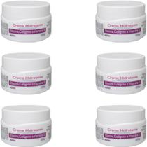 6 Creme Hidratante Alquimia Elastina Colágeno e Vitamina E Pote 250g