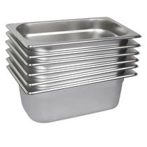 6 Cubas Gastronômica Buffet GN 1/4 65mm Aço Inox Sem Alça 6 Cubas Gastronômica Buffet GN 1/4 65mm Aço Inox Sem Alça